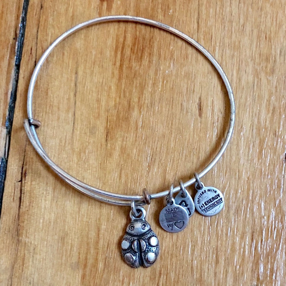 Alex and Ani silver lady bug bangle bracelet